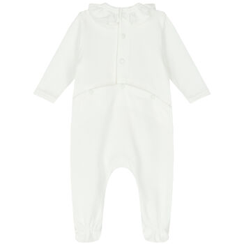 Baby Girls Ivory Logo Babygrow